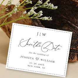 Eenvoudig Elegant Minimalist Wedding Save the Date Briefkaart