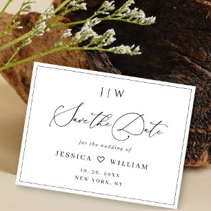 Eenvoudig Elegant Minimalist Wedding Save the Date Briefkaart