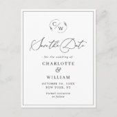 Eenvoudig Elegant Minimalist Wedding Save the Date Briefkaart (Voorkant)