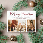 Eenvoudig Elegant minimalistisch 2-fotografie met  Feestdagenkaart<br><div class="desc">Eenvoudig Elegant Minimalist 2 Photo Merry Kerstfeestay Briefkaart</div>