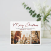 Eenvoudig Elegant minimalistisch 2-fotografie met  Feestdagenkaart (Staand voorkant)