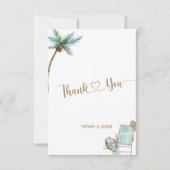 Eenvoudig Elegant minimalistisch aangepast strand  Bedankkaart (Voorkant)