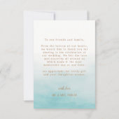 Eenvoudig Elegant minimalistisch aangepast strand  Bedankkaart (Achterkant)