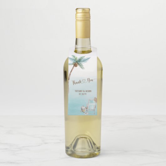 Eenvoudig Elegant minimalistisch aangepast strand Flessenhanger (Op fles)