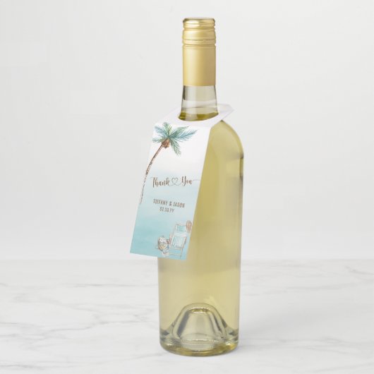 Eenvoudig Elegant minimalistisch aangepast strand  Flessenhanger (Schuin)