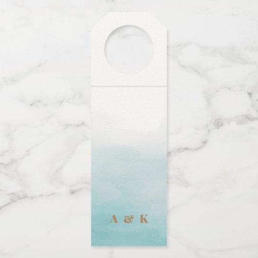 Eenvoudig Elegant minimalistisch aangepast strand  Flessenhanger (Achterkant)