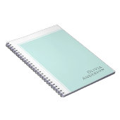Eenvoudig Elegant Minimalistisch Aqua Kleurblok Notitieboek (Rechterzijde)