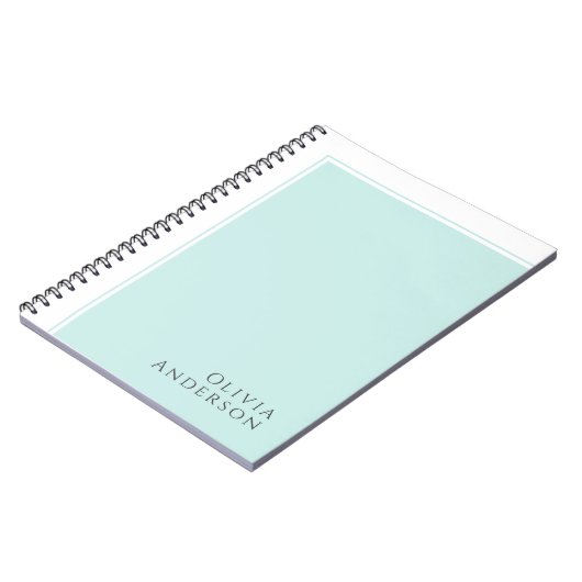 Eenvoudig Elegant Minimalistisch Aqua Kleurblok Notitieboek (Linkerzijde)