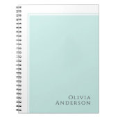 Eenvoudig Elegant Minimalistisch Aqua Kleurblok Notitieboek (Voorkant)