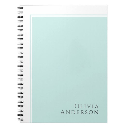 Eenvoudig Elegant Minimalistisch Aqua Kleurblok Notitieboek (Voorkant)