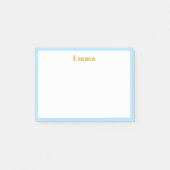 Eenvoudig Elegant Minimalistisch Blauw Grensmonogr Post-it® Notes (Voorkant)