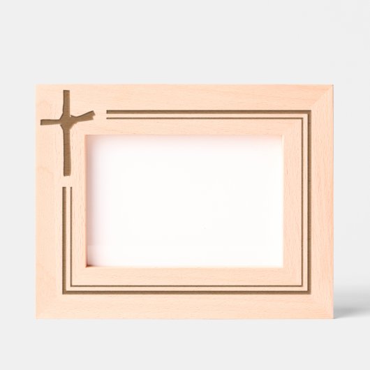 Eenvoudig elegant minimalistisch Christelijk kruis Gegraveerde Lijstjes (Voorkant)