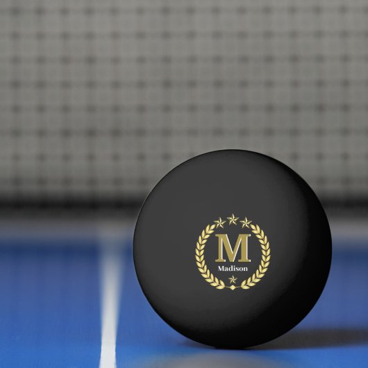 Eenvoudig Elegant Minimalistisch Goud Custom Monog Pingpongbal (Net)