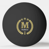 Eenvoudig Elegant Minimalistisch Goud Custom Monog Pingpongbal (Voorkant)