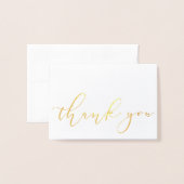 Eenvoudig Elegant Minimalistisch Gouden Script Dan Folie Kaarten (Voorkant met envelop)