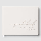 Eenvoudig Elegant minimalistisch Ivory Wedding Gue Gastenboek (Voorkant)