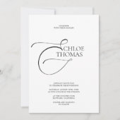 Eenvoudig Elegant Minimalistisch Klassic White Wed Kaart (Voorkant)