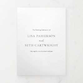 Eenvoudig Elegant Minimalistisch Klassieke Fotobru Drieluik Uitnodiging