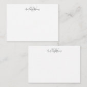 Eenvoudig elegant minimalistisch monogram notitiekaartje (Voorkant / Achterkant)