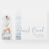 Eenvoudig Elegant Minimalistisch pastelblauw Bruil Gastenboek (Voorkant)