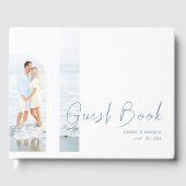 Eenvoudig Elegant Minimalistisch pastelblauw Bruil Gastenboek (Voorkant)