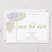 Eenvoudig Elegant minimalistisch Romantic Floral W Save The Date (Voorkant)