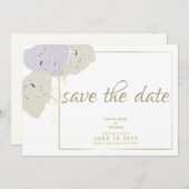 Eenvoudig Elegant minimalistisch Romantic Floral W Save The Date (Voorkant / Achterkant)