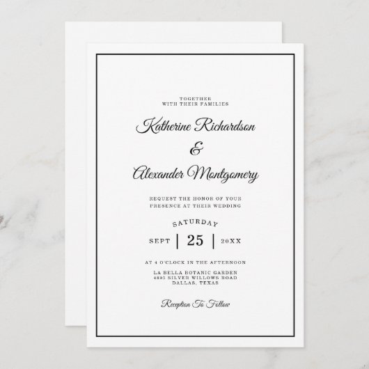 Eenvoudig Elegant Minimalistisch Script Formele Br Kaart (Voorkant / Achterkant)