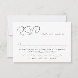 Eenvoudig Elegant Minimalistisch Script Modern Bru RSVP Kaartje