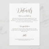 Eenvoudig Elegant Minimalistisch Script Trouwdetai Informatiekaartje (Voorkant)