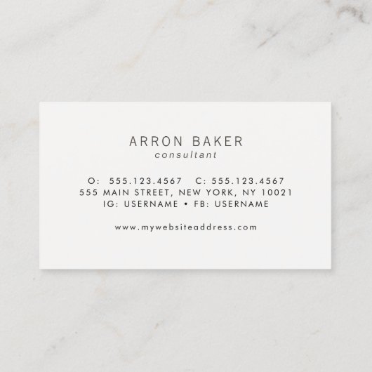 Eenvoudig elegant minimalistisch Solid Brown Suede Visitekaartje (Achterkant)