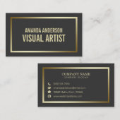 Eenvoudig elegant minimalistisch zilver | Visiteka Visitekaartje (Voorkant / Achterkant)