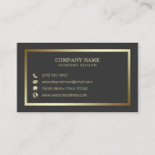 Eenvoudig elegant minimalistisch zilver | Visiteka Visitekaartje (Achterkant)