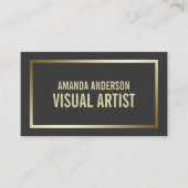 Eenvoudig elegant minimalistisch zilver | Visiteka Visitekaartje (Voorkant)