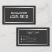 Eenvoudig elegant minimalistisch zilver | VISITEKA Visitekaartje (Voorkant / Achterkant)