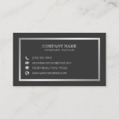 Eenvoudig elegant minimalistisch zilver | VISITEKA Visitekaartje (Achterkant)