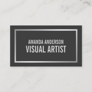 Eenvoudig elegant minimalistisch zilver   VISITEKA Visitekaartje