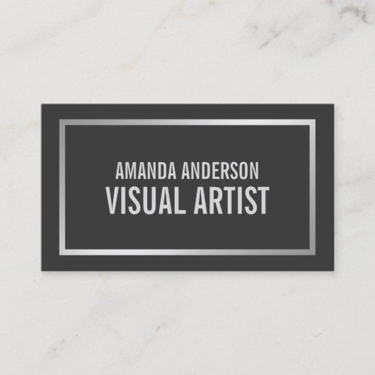 Eenvoudig elegant minimalistisch zilver | VISITEKA Visitekaartje (Voorkant)