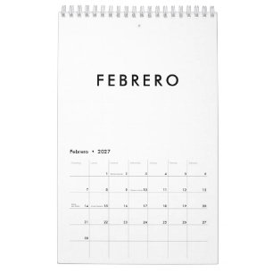 Eenvoudig Elegant Minimalistisch Zwart en Wit Spaa Kalender