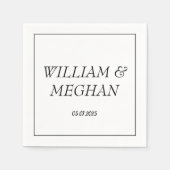 Eenvoudig Elegant Minimalistisch Zwart Manuscript  Servet (Voorkant)