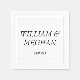 Eenvoudig Elegant Minimalistisch Zwart Manuscript  Servet