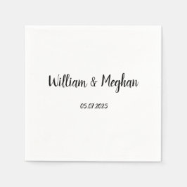 Eenvoudig Elegant Minimalistisch Zwart Manuscript  Servet