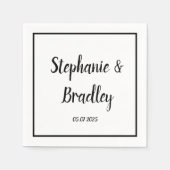 Eenvoudig Elegant Minimalistisch Zwart Manuscript  Servet (Voorkant)