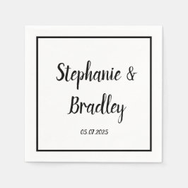 Eenvoudig Elegant Minimalistisch Zwart Manuscript  Servet
