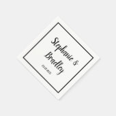 Eenvoudig Elegant Minimalistisch Zwart Manuscript  Servet (Hoek)