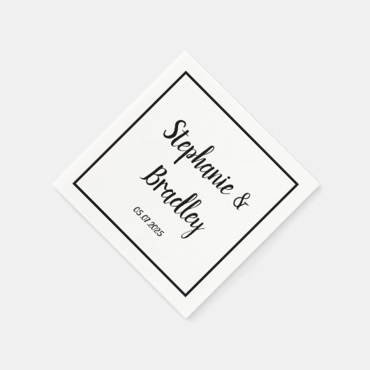 Eenvoudig Elegant Minimalistisch Zwart Manuscript  Servet (Hoek)