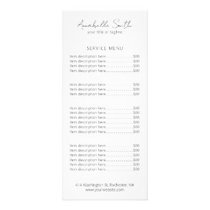 Eenvoudig elegant minimalistisch zwart-wit modern reclamekaart