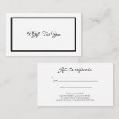 Eenvoudig Elegant Minimumscriptcertificaat Visitekaartje (Voorkant / Achterkant)