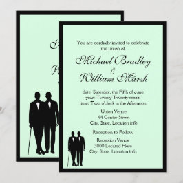 Eenvoudig Elegant Mint Grooms Gay Weddenschap Kaart