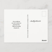 Eenvoudig Elegant Mod Script Photo Weddenschap Bed Briefkaart (Achterkant)